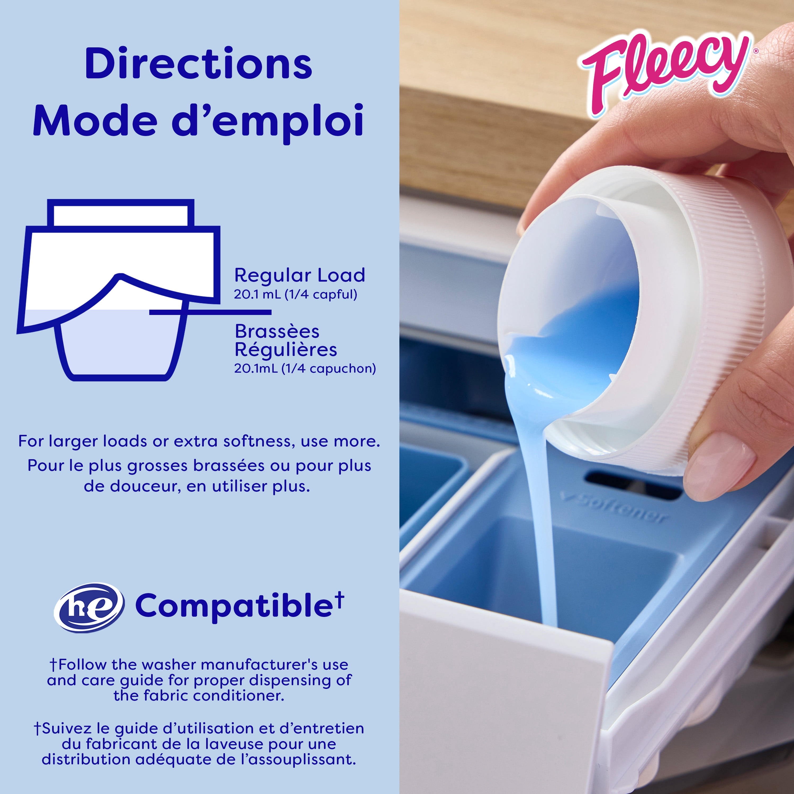 Fleecy Concentrated Fabric Softener, Fresh Air Scent, 1.36 L