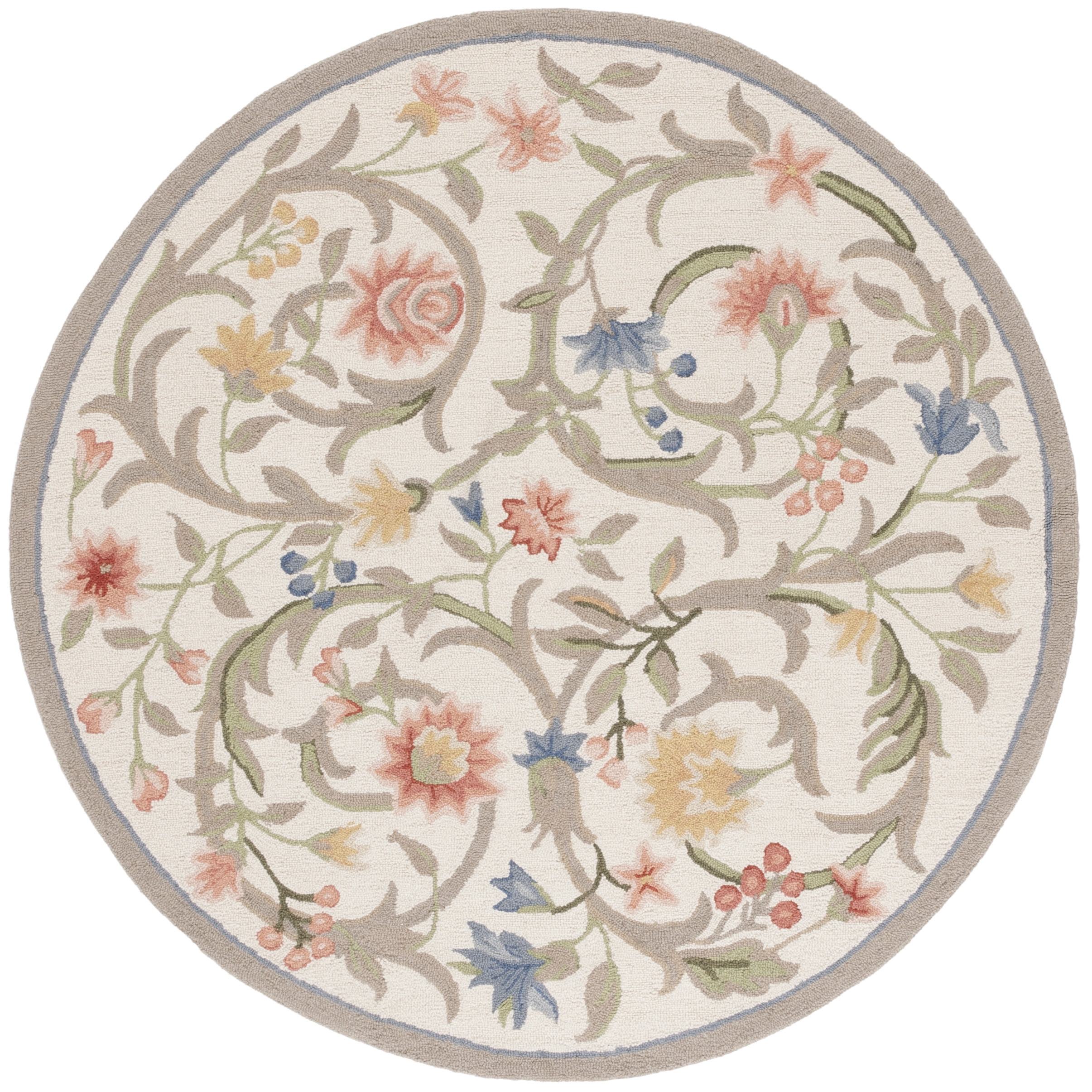 Safavieh Chelsea Baxter Bordered Wool Area Rug, Ivory, 10' x 10' Round