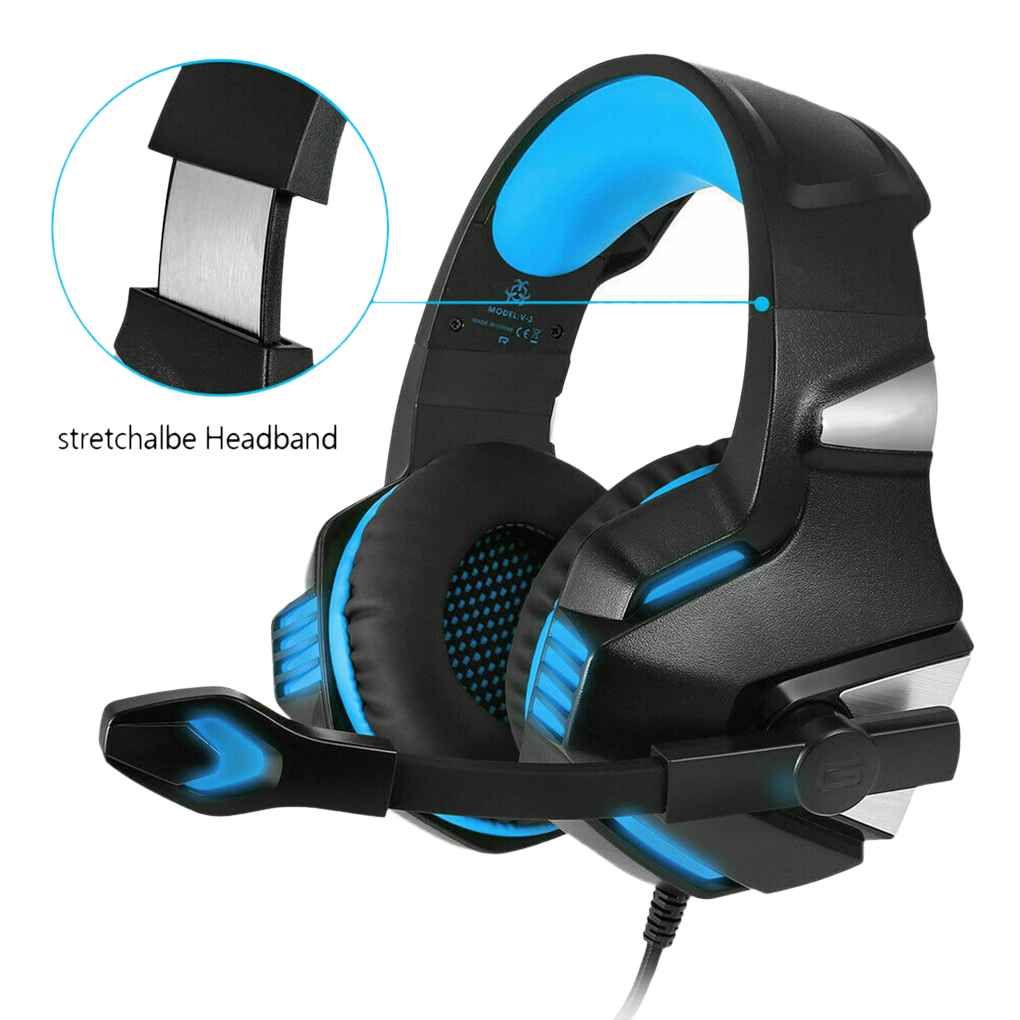 Docooler V3 RGB Premium Gaming Headset Wired USB with Omni-Directional  Microphone， Detachable HyperClear Cardioid Mic 50mm Driv並行輸入 セール直営店  スマホ、タブレット、パソコン