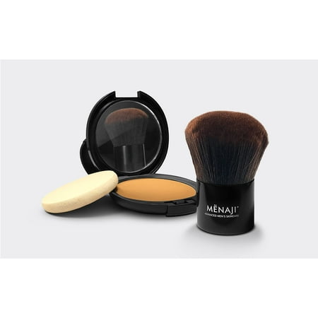 Menaji HDPV Anti-Shine Sunless Tan Kit: HDPV Anti-Shine Powder - T (Tan) 10g + Deluxe Kabuki Brush 1pc 2pcs