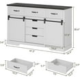 thumbnail image 2 of NEILA Farmhouse 6 Drawers Dresser for Bedroom with Sliding Barn Doors, Wood Dresser & Chest of Drawers, Rustic Dresser TV Stand, Dresser Organizer for Bedroom, Living Room, White, 2 of 8