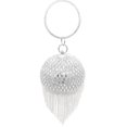 thumbnail image 1 of Sac à Main de Mode de Partie Pompon Rond Forme de Boule Pochette Sac Poignée Supérieure, 1 of 7