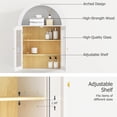 thumbnail image 4 of Ludatido Bathroom Medicine Cabinets with 2 Doors, Wall Mounted Medicine Cabinets with Adjustable 4 Shelves, Arched Design Medicine Cabinet with Glass&Semi-Circular Storage for Bathroom (Black), 4 of 7