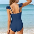 thumbnail image 5 of Lutiedan Girls Swimsuit Ruffle Straps One Piece Bathing Suit Quick Dry Ruched Summer Beach Swimwear Full Coverage Modest Swimsuit 5-15 Years, 5 of 7