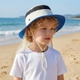 thumbnail image 6 of XUNKUSGA Bucket Hat Fashion Color Block Quick Dry Sun Hat with Chin Strap Adjustable and Neck Flapsummer Upf 50+ Sun Protection Beach Hat for Boys Girls,Blue,Free Size, 6 of 9