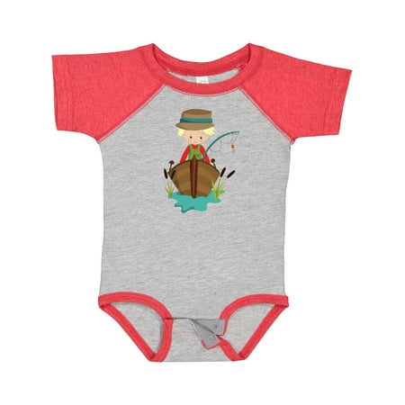 

Inktastic Fishing Boy Fisherman Fishing Rod Blond Hair Gift Baby Boy Bodysuit