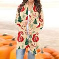 thumbnail image 1 of Cárdigan de manga larga para mujer, moda informal, blusa con estampado navideño, abrigo para mujer, 1 of 6