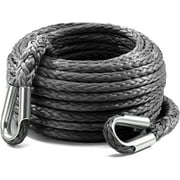 Winch Rope Extension 3/8 Inch x 50 Ft 26,500 Lbs, Synthetic Winch Extension Cable Line for Off Road Vehicle ATV UTV Truck etc (Grey)