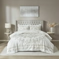 thumbnail image 2 of Home Essence Valeria 3 Piece Tufted Cotton Chenille Coverlet Set, Full/Queen, Ivory/Taupe, 2 of 10