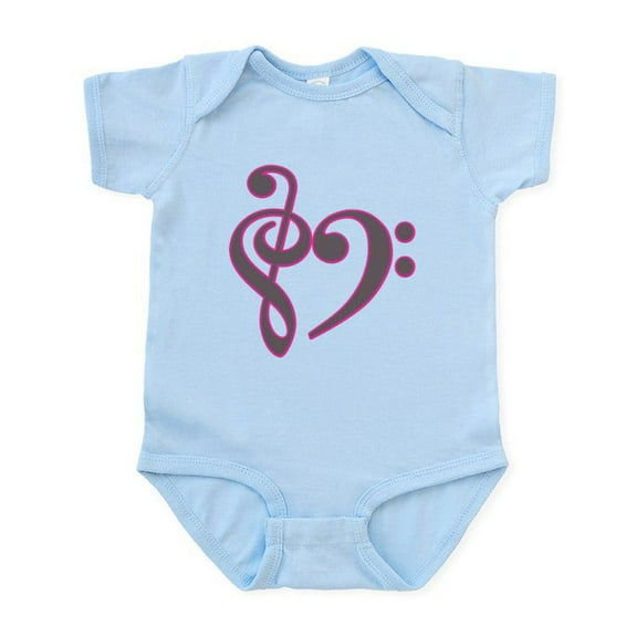 CafePress - Music Heart Infant Bodysuit - Baby Light Bodysuit, Size Newborn - 24 Months
