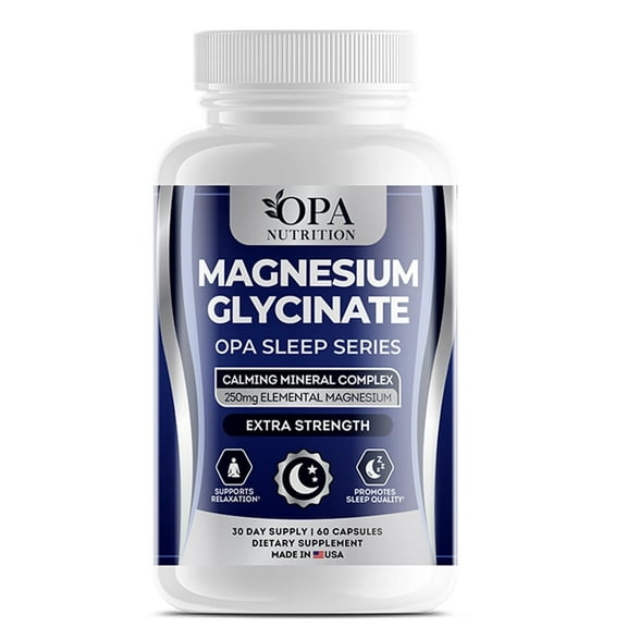 OPA Sleep Magnesium Glycinate Evening Relaxation & Nightly Wellness Capsules – 60ct