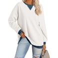 thumbnail image 3 of Bixock Summer Women's Clothing,Long Sleeve Shirts for Women,Blouse for Women Color Embroidery Crew Neck Long Sleeve Pullover Sweatshirt Tops, 3 of 5