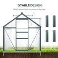 thumbnail image 6 of Outsunny 6.2' x 10.3' x 6.6' Polycarbonate Greenhouse, Heavy Duty Outdoor Aluminum Walk-in Green House Kit with Vent & Door, Green, 6 of 10