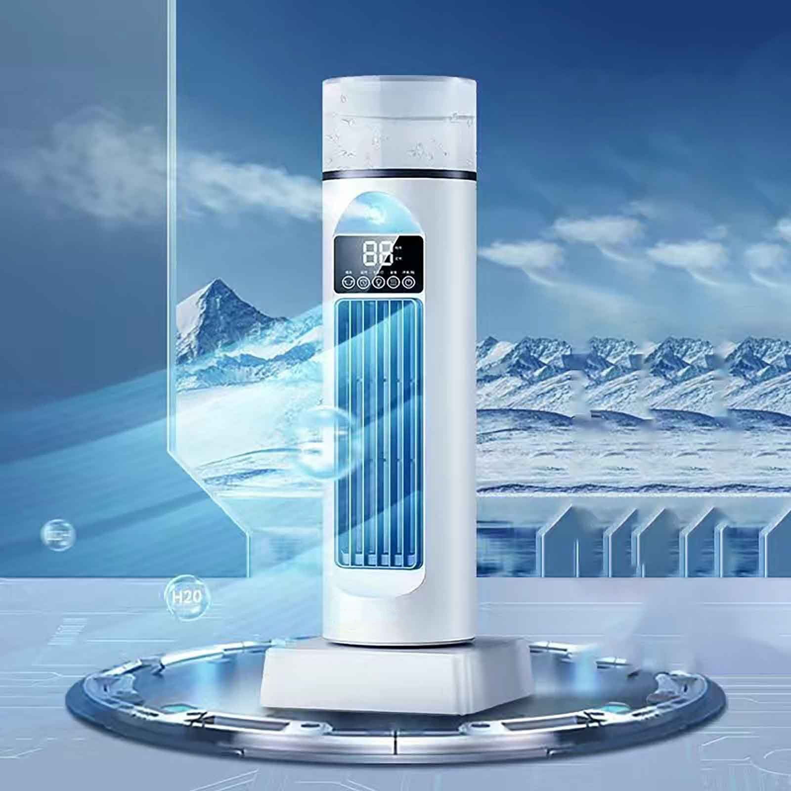 KITTEHIGM Desktop Tower Fan Spray Fan Household Desktop Conditioning Water Mist Makeup Refrigeration USB Cooling Powerful Desk Home Fan