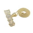 thumbnail image 2 of iJewelry2 Urban BOSS Script Pendant with Crystals Encrusted Gold-tone Rope Chain Necklace, 2 of 3