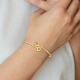 thumbnail image 2 of Auriga Fine Jewelry 14K Yellow Gold Polished Love Knot Flexible Bangle Size 7 for Women, 2 of 6