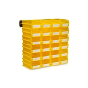 Triton Products® LocBin 26-Piece Wall Storage Unit with 7-3/8"L x 4-1/8"W x 3"H Interlocking Poly Bins, 24ct, Wall Mount Rails 8-3/4"L with Hardware, 2pk