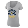 thumbnail image 2 of Women's G-III 4Her by Carl Banks Heather Gray Indiana Pacers Super-Slim Fit Lightweight Large City Logo V-Neck T-Shirt, 2 of 3