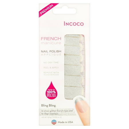 Incoco French Manicure Nail Polish AppliquÃ©, Bling Bling (Best Tape For Nail Art)
