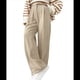 thumbnail image 1 of Pantalones de Traje de Pierna para Mujer, Pantalones Largos Informales de Negocios con Cintura Holgada y Corte Holgado Albaricoque S, 1 of 7