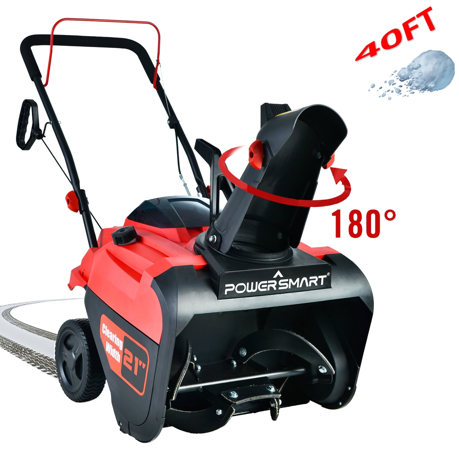Electric Snow Thrower, 21'' Single Stage Corded Snow Blower 120V, Walk