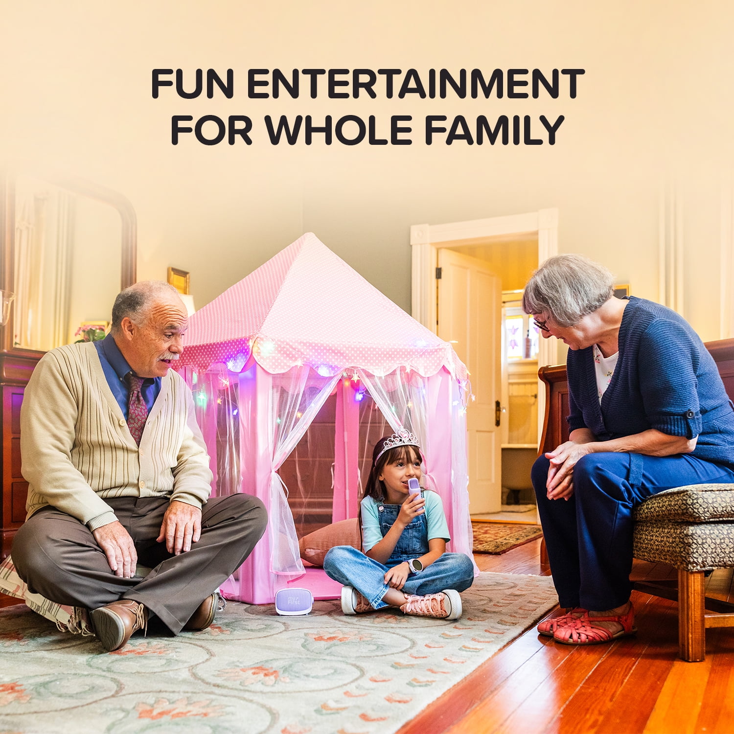 myFirst Voice 2 Kids Karaoke Machine with Portable Bluetooth Speaker, Wireless Microphone & 5 Voice Changers (Purple)