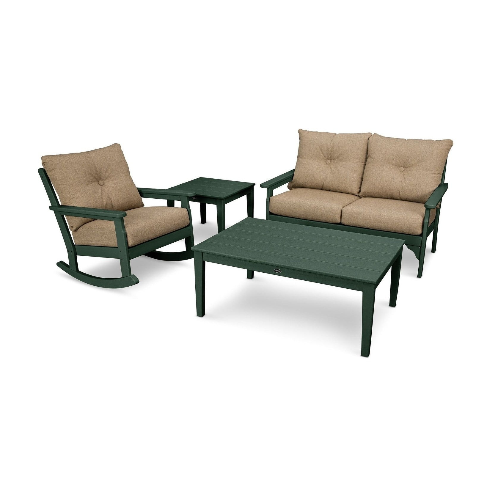 Polywood Vineyard 4 Piece Deep Seating Rocker Set Walmart Com Walmart Com