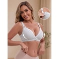 thumbnail image 3 of DARING DIVA Lace Trim Nursing Bra Deep V Crossover Adjustable Straps XXL Gray, 3 of 6
