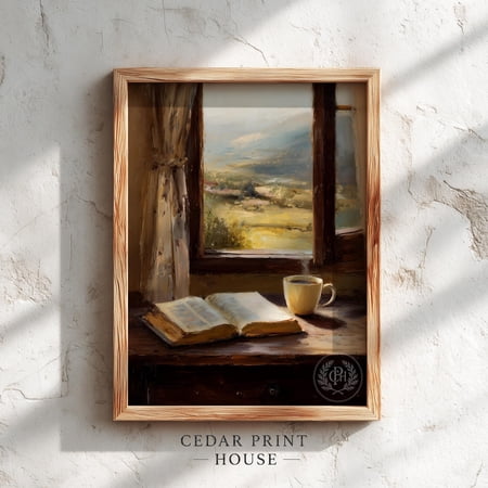 Morning Bible Reading Coffee Faith Decor Wall Art