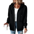 thumbnail image 6 of Hsovts Women Full Zip Hoodie, Fitted Thin Fleece Sweatshirt with Pockets, Casual Athleisure Jacket for Fall Winter White S, 6 of 7