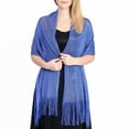 thumbnail image 2 of Walbest Elegant Bride Shawl Ultralight Solid Color Tassels Decor Evening Shawl for Women, 2 of 7