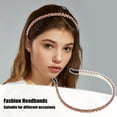 thumbnail image 2 of Unique Bargains 1 Pcs Hairband for Women 2 Rows Rhinestone Headband Purple 0.31 Inch Wide, 2 of 5