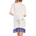 thumbnail image 4 of HAPPY BAY Women's Chiffon Summer Beach Open Front Holiday Kimono Beachwear Duster Cardigans for Women XL-XXL Aqua_AB789, 4 of 5