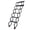 Black 6 Steps, variant on White Pull Down Attic Ladder 4-Steps, Retractable Folding Stairs with Armrests, Telescoping Step Ladders, Wall-Mounted Retractable Ladder, 39.3 in Height for Loft, Garage, Warehouse