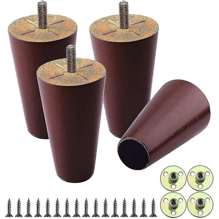 Legs For Furniture Set Of 4, Furniture Legs 4 Inches, Mid Century Taper ...