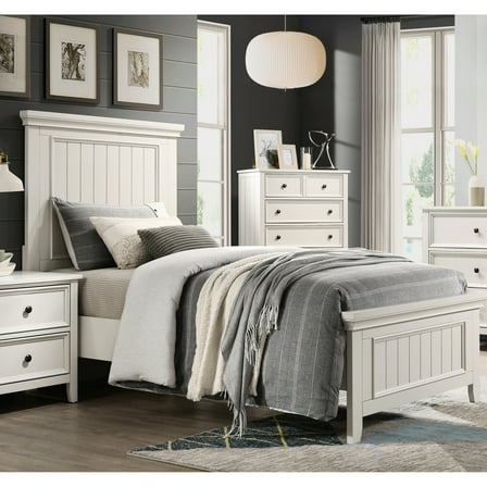 2 Drawers Nightstand For Bedroom, Classic White Finish Bedroom Nightstand, Drawers, Appearance