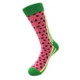 thumbnail image 4 of hengtong 4xColorful High Ankle Print Funny Pattern Cotton Middle Socks Watermelon 4 Pcs, 4 of 8