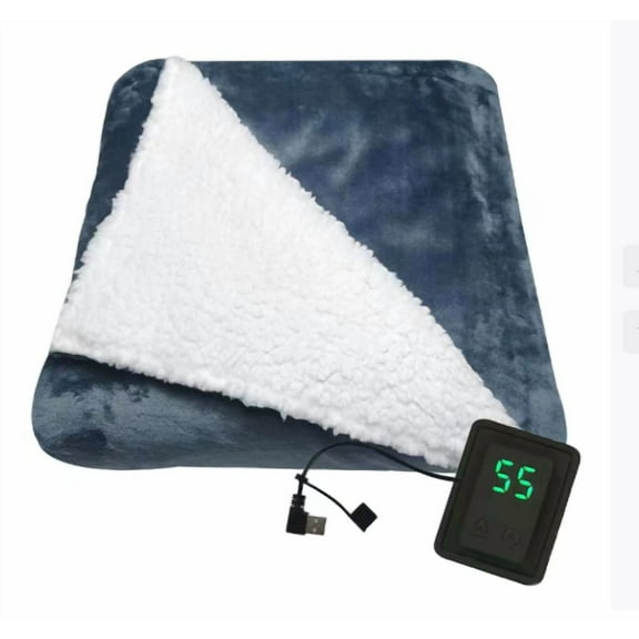 Weighted Blankets,8 Heating Blanket With Digital Display 5V USB Warming Shawl For Camping 3 Heat Settings & Timer