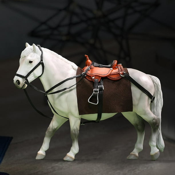 Figuras de caballos a escala 1/12 Hugo figuras de caballos accesorio de figura de acción en miniatura realista para accesorios de escena en miniatura de figuras de 6 pulgadas Blanco