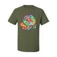 thumbnail image 2 of Wild Bobby Rainbow Painted I've Got The Whole World Dean Russo Design Inspirational/Christian Men Tee, Military Green, Medium, 2 of 6