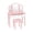 Pink, variant on Furnibear Tri-Folding Princess Kids Vanity Desk Set with Stool and Drawer, White