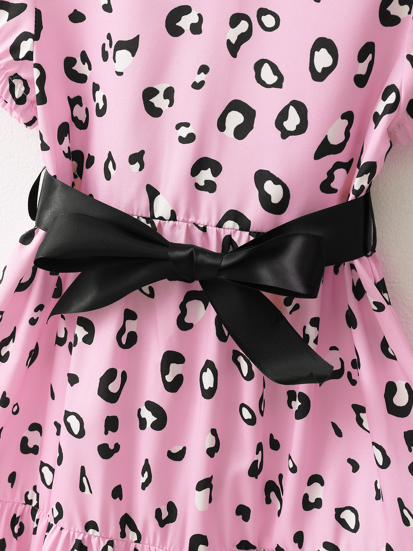 Baby Girl All Over Zebra Print Pink Short-sleeve Dress