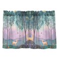 thumbnail image 7 of Yayeee Kitchen Curtains Tier Pair Light Filtering 27"x36" Rod Pocket Short Cafe Window Panel, Purple Forest Scene, 7 of 7