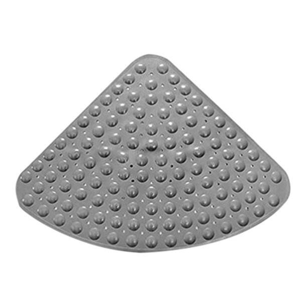 Alfombrilla de ducha para esquina Alfombrilla de ducha de PVC Alfombrilla de baño de cuarto de círculo con ventosas y agujeros Alfombrilla de ducha grande 54 x 54 cm para ducha triangular o bañera