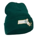thumbnail image 4 of Massachusetts State Flag Map Embroidered Long Beanie - Dk Green OSFM, 4 of 5