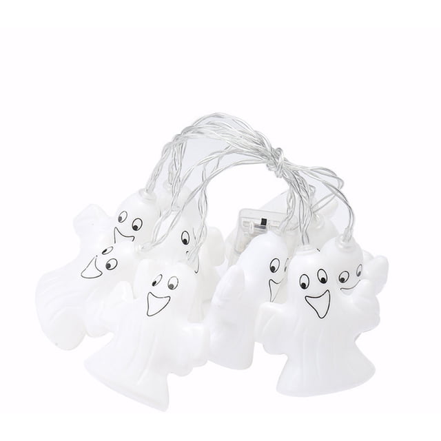 Style B Halloween Ghost Light String With 10 Led Lights For Party Decoration Battery Operated 1.5 Meters Length Multicolor