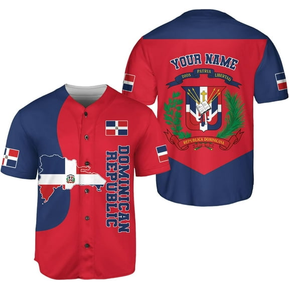Personalized Dominican Republic Baseball Jersey Shirt,Team Name Republic Dominicana Baseball Jersey for Men and Women (S)