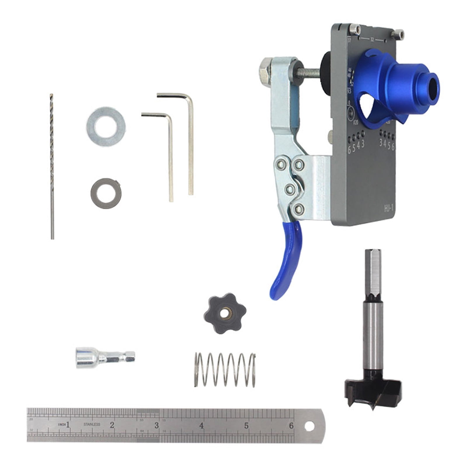 35mm Concealed Hinge Jig Boring Hole Drill Guide Cutter Bit Set Door Boring Hole Template and Bit for Cabinet Door