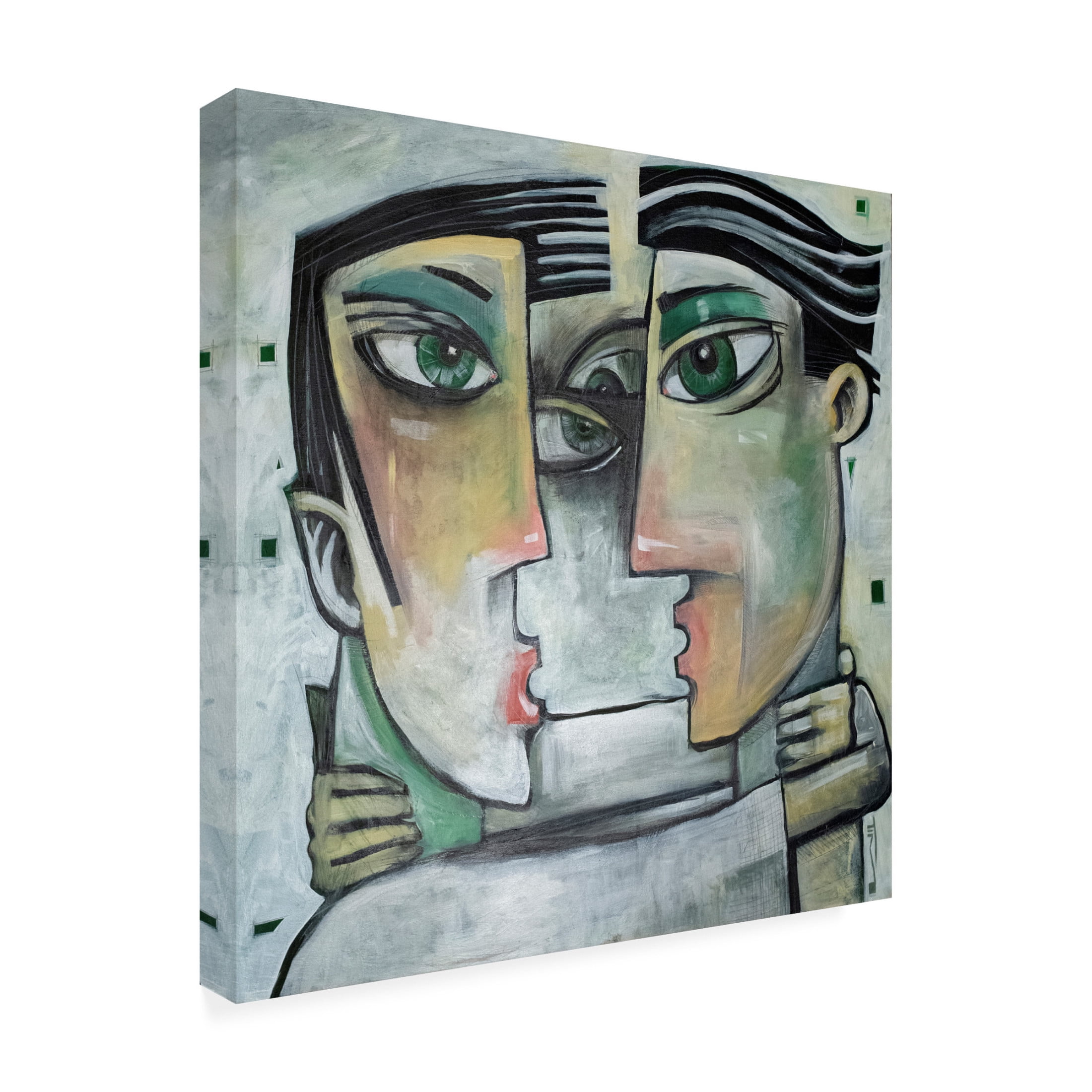 Canvas Wall Art - Tim Nyberg 'And Then Their Eyes Met' Wall Art for Living Room, Bedroom, or Office Décor by Trademark Fine Art - 24 x 24 Inches