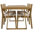 thumbnail image 5 of 5-Piece Outdoor Dining Table and Chair Set, Multi-Person Wooden Patio Furniture Dining Table Set, Patio Conversation Set with 4 Dining Chairs of Thick Cushions, for Balcony/Vourtyard/Garden, 5 of 8